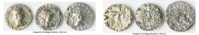 ANCIENT LOTS. Oriental. Indo-Greek Kingdom. Bactria. Lot of three (3) AR/AE fourrée drachms. Fine, core visible, test cut. Includes: Three AR/AE drach...