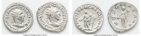 ANCIENT LOTS. Roman Imperial. Trebonianus Gallus (AD 251-253). Lot of two (2) AR antoniniani. Choice XF-AU. Includes: Two AR antoniniani of Trebonianu...