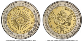 Republic bi-metallic Pattern Specimen Peso 1994 SP65 PCGS, Mexico City mint, CJ-113.1. HID09801242017 © 2023 Heritage Auctions | All Rights Reserved