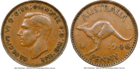 George VI Penny 1946 XF40 Brown NGC, Melbourne mint, KM36. HID09801242017 © 2023 Heritage Auctions | All Rights Reserved
