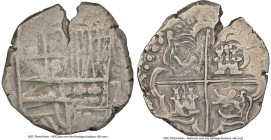 Philip III Cob 4 Reales 1621 Fine Details (Saltwater Damage) NGC, Potosi mint, KM9, Cal-780. Castles and Lions transposed. 12.98gm. A classic variety ...