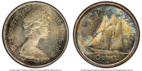 Elizabeth II Pair of Certified 10 Cents 1965 MS65 PCGS, 1) 10 Cents 1965 - MS65 2) 10 Cents 1965 - MS65 Royal Canadian mint, KM61. HID09801242017 © 20...
