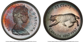 Elizabeth II Pair of Certified Prooflike 25 Cents 1967 PL67 PCGS, 1) Prooflike 25 Cents 1967 - PL67 2) Prooflike 25 Cents 1967 - PL67 Royal Canadian m...