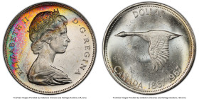 Elizabeth II Pair of Certified Dollars 1967 MS62 PCGS, 1) Dollar 1967 - MS62 2) Dollar 1967 - MS62 Royal Canadian mint, KM70. Confederation Centennial...
