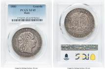 Republic Gourde 1881-(a) XF45 PCGS, Paris mint, KM46. First year of type. HID09801242017 © 2023 Heritage Auctions | All Rights Reserved