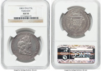 Tuscany. Charles Ludovico & Maria Louisa 5 Lire (1/2 Paoli) 1803 AU55 NGC, Florence mint, KM-C48, Dav-153. Charles Louis under the regency of his moth...