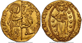 Venice. Tomaso Mocenigo gold Ducat ND (1414-1423) MS63 NGC, Fr-1231. 3.38gm. TOM • MOCENIGO • S • M • VENETI St. Mark standing on left presenting staf...