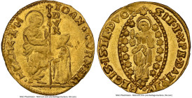 Venice. Giovanni Corner II gold Zecchino ND (1709-1722) MS63 NGC, KM481, Fr-1372. 3.42gm. IOAN * CORNEL • | S | • M | • V | E | N | E | T •, Doge knee...
