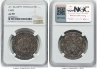 'Abd al-Aziz 5 Dirhams AH 1317 (1899/1900)-(Pa) AU50 NGC, Paris mint, KM-Y12.2. Arrowheads point inward. HID09801242017 © 2023 Heritage Auctions | All...