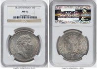 Carl XIV Johan Riksdaler 1833-CB MS62 NGC, Stockholm mint, KM632, AAH-61a. HID09801242017 © 2023 Heritage Auctions | All Rights Reserved