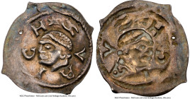Fraumünster - Abbey. Anonymous Pfennig (Vierzipfeliger) ND (1200-1300) AU Details (Holed) NGC, Zurich mint, Hurliman-42. 0.38gm. HID09801242017 © 2023...