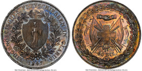 Glarus. Canton "Shooting Festival" 40 Batzen 1847 UNC Details (Obverse Damage) NGC, Munich mint, KM20, Richter-803a. HID09801242017 © 2023 Heritage Au...