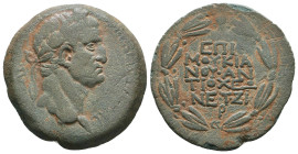 SELEUCIS and PIERIA, Antioch. Galba. AD 68-69. Æ As . G. Licinius Mucianus, legatus Syriae. Dated Caesarian Era 117 (AD 68/9). Laureate head right / E...