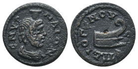 Roman Provincial Coins. Circa. 1st - 3rd Century. Ae.
Reference:
Condition: Very Fine
W :2.4gr
H :14.1mm