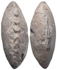 Roman Legion Lead Slings. Ae. Circa, 1st - 4th Century.
Reference:
Condition: Very Fine
W :27.3gr
H :36.4mm