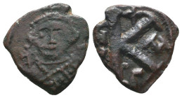 Byzantine Coins. Ae. Circa, 7th - 11th Century.
Reference:
Condition: Very Fine
W :1.7gr
H :14.4mm