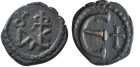Byzantine Coins. Ae. Circa, 7th - 11th Century.
Reference:
Condition: Very Fine
W :1.8gr
H :13.1mm