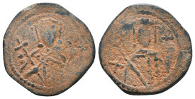 Byzantine Coins. Ae. Circa, 7th - 11th Century.
Reference:
Condition: Very Fine
W :2.1gr
H :19.1mm