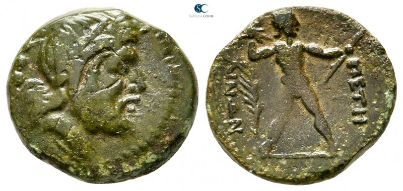 Bruttium. Petelia circa 300 BC. 
Bronze Æ

15mm., 3,04g.



very fine