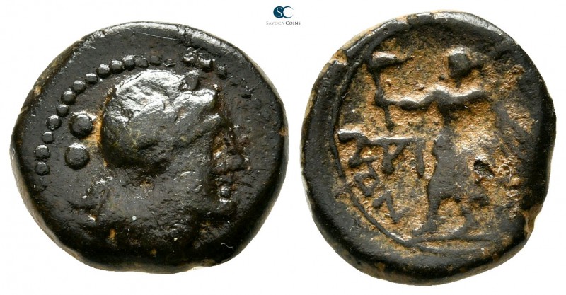 Bruttium. Petelia circa 300 BC. 
Bronze Æ

14mm., 2,53g.



very fine