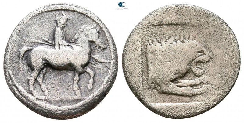 Kings of Macedon. Aigai. Perdikkas II 451-413 BC. 
Tetrobol AR

15mm., 2,15g....