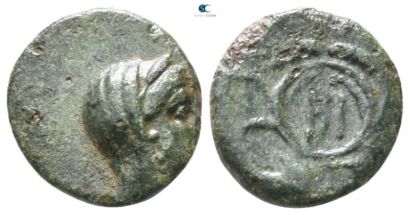 Thrace. Bisanthe circa 300-200 BC. 
Bronze Æ

11mm., 1,77g.



very fine