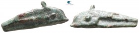 Scythia. Olbia circa 525-350 BC. Cast Ae Dolphin