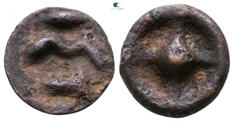 Scythia. Olbia 500-400 BC. 
Cast Æ

11mm., 1,09g.



very fine