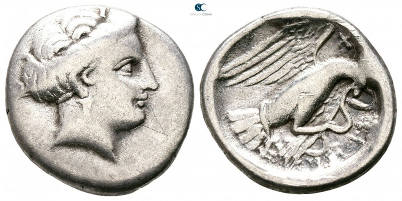 Euboea. Chalkis 338-308 BC. 
Drachm AR

15mm., 3,49g.



very fine