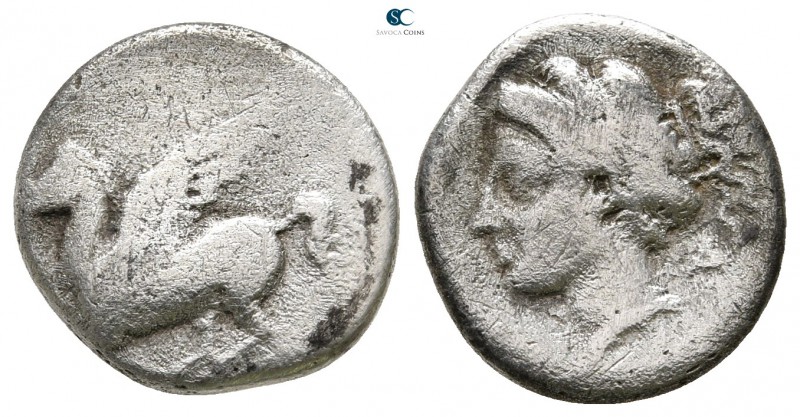 Corinthia. Corinth circa 350-300 BC. 
Drachm AR

14mm., 2,29g.



nearly ...