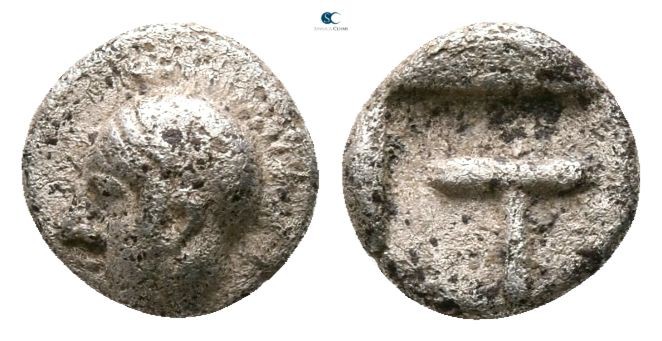 Arkadia. Tegea circa 423-400 BC. 
Tetartemorion AR

3mm., 0,29g.



nearl...