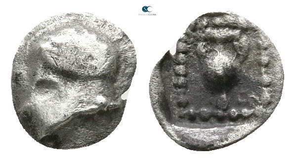 Asia Minor. Uncertain mint circa 500-400 BC. 
Tetartemorion AR

6mm., 0,15g....