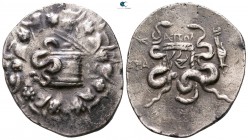 Lydia. Tralleis circa 166-67 BC. ΑΠΟΛ- (Apol-), magistrate. Struck circa 123-67 BC. Cistophoric Tetradrachm AR