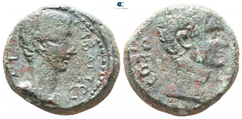 Macedon. Thessalonica. Augustus, with Divus Julius Caesar 27 BC-AD 14. 
Bronze ...