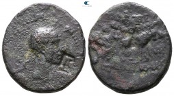 Mysia. Lampsakos. Julius Caesar 49-48 BC. Q. Lucretius and L. Pontius, duoviri, and M. Turius, legatus. Bronze Æ