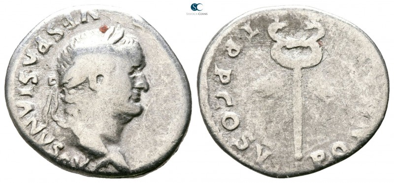 Vespasian AD 69-79. Rome
Denarius AR

16mm., 2,97g.



fine