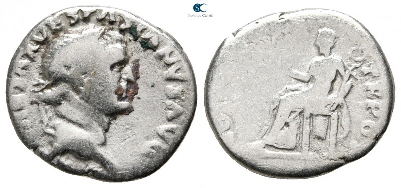 Vespasian AD 69-79. Rome
Denarius AR

17mm., 2,93g.



fine