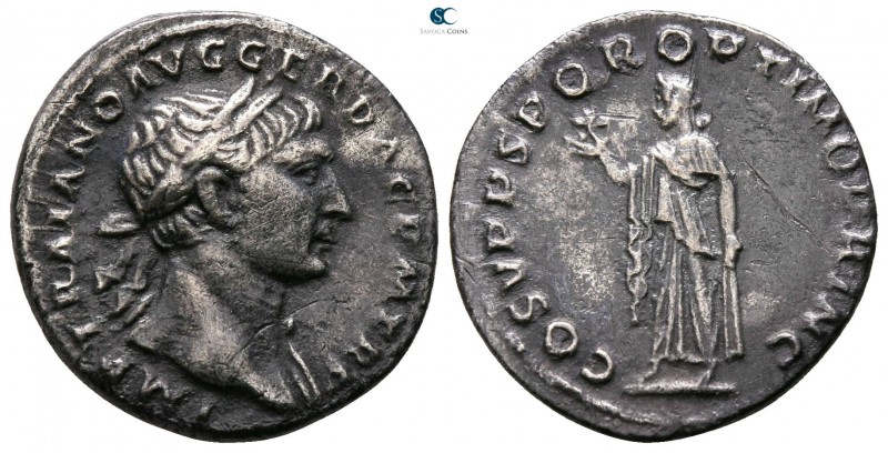 Trajan AD 98-117. Rome
Denarius AR

17mm., 2,65g.



good very fine