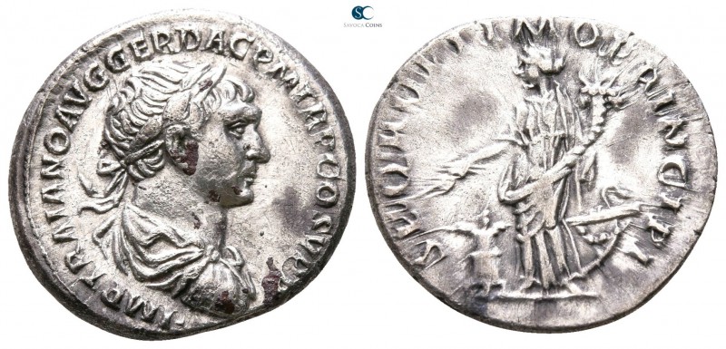 Trajan AD 98-117. Rome
Denarius AR

18mm., 3,20g.



very fine