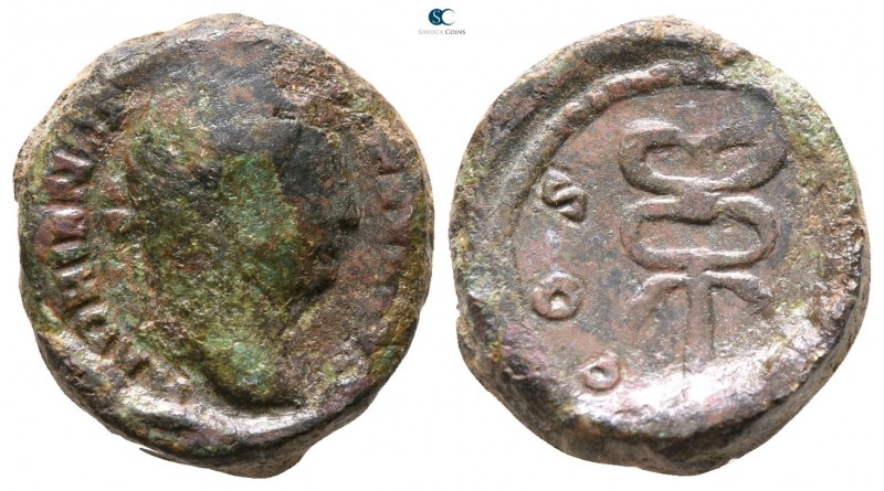 Hadrian AD 117-138. Rome
Quadrans Æ

14mm., 3,94g.



nearly very fine