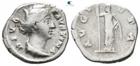 Diva Faustina I Died AD 140/141. Rome. Denarius AR