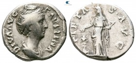 Diva Faustina I AD 140-141. Rome. Denarius AR