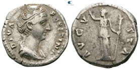 Diva Faustina I AD 140-141. Rome. Denarius AR
