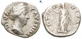 Diva Faustina I AD 140-141. Rome. Denarius AR