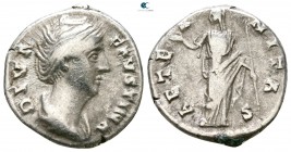 Diva Faustina I AD 140-141. Rome. Denarius AR