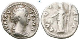 Diva Faustina I AD 140-141. Rome. Denarius AR
