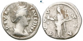 Diva Faustina I AD 140-141. Rome. Denarius AR