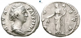 Diva Faustina I AD 140-141. Rome. Denarius AR