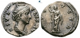 Diva Faustina I AD 140-141. Rome. Denarius AR
