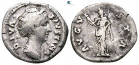 Diva Faustina I Died AD 140/1. Rome. Denarius AR